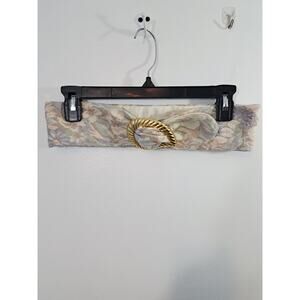 Gary Gail Accessories Vintage Pastel Floral Tapestry Belt Pink Cream Gold